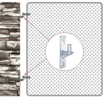 Wall Mount Gate Hinge Chain Link Fence Gate Hinges with 5/8 Hinge Pin (4 Pcs) - size: 4 Pcs