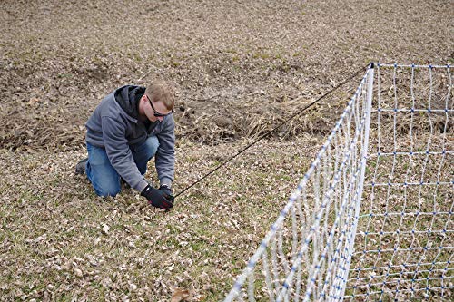 Starkline Electric Poultry Netting Kit w/AC Energizer - 48"x82' White/Blue Poultry Netting - (12/48/3) All-in-One Electric Fence Kit for Backyards, Homesteads, Ranches or Farms