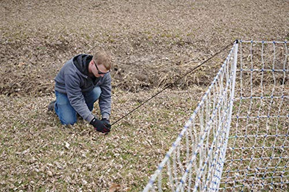 Starkline Electric Poultry Netting Kit w/AC Energizer - 48"x82' White/Blue Poultry Netting - (12/48/3) All-in-One Electric Fence Kit for Backyards, Homesteads, Ranches or Farms