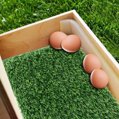 Lemecima 6 Pack 12"x12"x1.2" Chicken Nesting Pads for Laying Eggs, Washable Artificial Grass Carpet Synthetic Turf Mat Nest Box Bedding for Chicken Coop