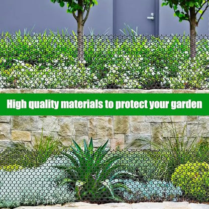 Black Plastic Chicken Wire mesh 15.7IN x 33FT,Plastic Chicken Wire Fencing,Poultry Netting,Plastic mesh for Garden,Balcony Fence,Chicken Wire Frame for Crafts, Floral Mesh.with 100 Ties - color: 33ft Black