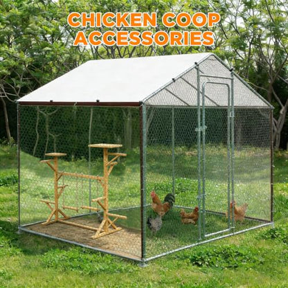 Wooden Chicken Roosting Bars for 8-12 Chickens, Multi-Level Chicken Perch with Swings for Coop, Let Chickens Run, Play & Stay Healthy, Ideal for Backyard Coops & Farms