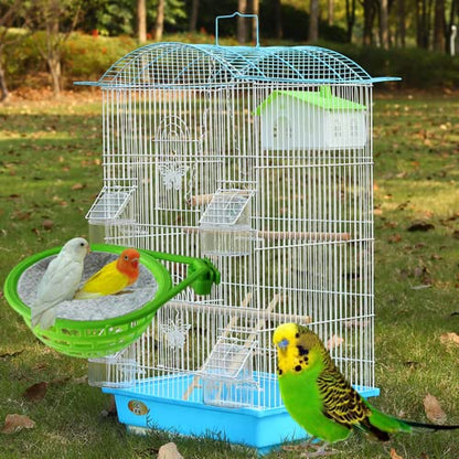 3pcs Plastic Canary Nest-Bird Nest Plastic Hollow Hanging Cage Eggs Hatching Tool Bird Breeding Hut Nest Pan(Green)