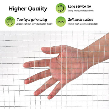 Cieex Hardware Cloth, 1/2inch 23Ga 16in x 50ft Chicken Wire Fencing, Galvanized Welded Chicken Wire Mesh for Chicken Coop Poultry Netting Garden, Predator Proof Chicken Wire Fence Roll