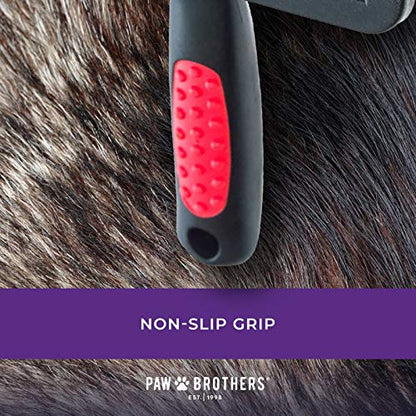 Paw Brothers Soft Pin Curved Slicker Brush for Dogs, Coated Tips, Maximum Coverage, Gentle on Skin, Large - style: Universal Large