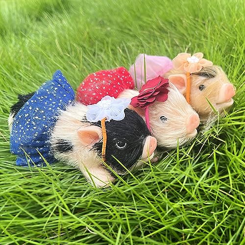 OtardDolls Reborn Piggy Dolls, 5 Inch Full Silicone Soft Lifelike Mini Pig Dolls Mini Realistic Newborn Cute Realistic Animals Pig Toy for Happy Birthday, Christmas