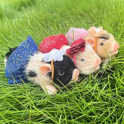 OtardDolls Reborn Piggy Dolls, 5 Inch Full Silicone Soft Lifelike Mini Pig Dolls Mini Realistic Newborn Cute Realistic Animals Pig Toy for Happy Birthday, Christmas