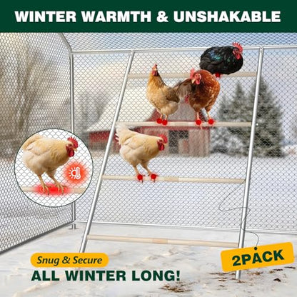 Chicken Perch for Coop Roosting Bars Farm Chicken Toys Roost Ladder for Backyard Poultry 2 Pack (58.2" L x 32" W) - color: 2 Pack