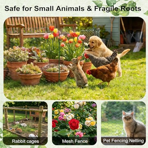 Chicken Wire for Floral Arrangements 15.7 x 157 in, Green PVC Coated Hexagonal Netting, Rust-Proof Garden Fence for DIY Crafts & Plant Protection, Ideal for Florists, Crafters & Gardeners
