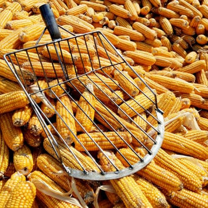 VOSAREA Heavy-Duty Iron Farm Shovel and Maize Shovel for Collecting Corn, Large All-Steel Corn Scoop Spade, Sturdy Hand Tool for Agricultural and Garden Use