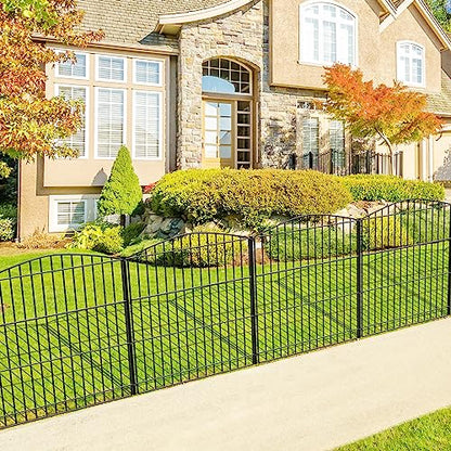 INJOPEXI Garden Fence 6 Panels 11.8ft (L)×24in (H) Decorative Garden Fence with 6 Panels Rustproof Wire No Dig Garden Fences Animal Barrier Fencing for Outdoor Patio Backyard - Without Fence Gate - size: 6 Panels 11.8ft(L)-24"(H) - Without Gate
