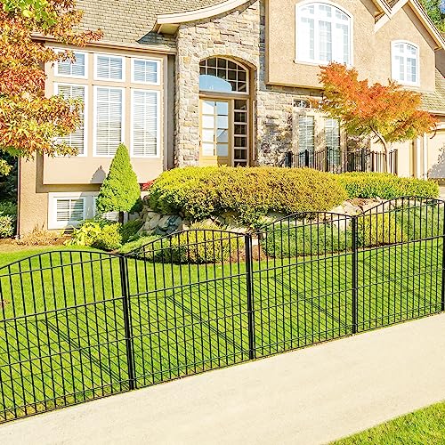 INJOPEXI Garden Fence 6 Panels 11.8ft (L)×24in (H) Decorative Garden Fence with 6 Panels Rustproof Wire No Dig Garden Fences Animal Barrier Fencing for Outdoor Patio Backyard - Without Fence Gate - size: 6 Panels 11.8ft(L)-24"(H) - Without Gate