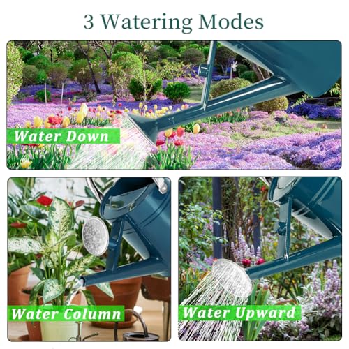 1 Gallon Metal Watering Can with Removable Spout, Nice Galvanized Steel Water Can for Indoor and Outdoor Plants (Ocean Blue) - color: Ocean Blue