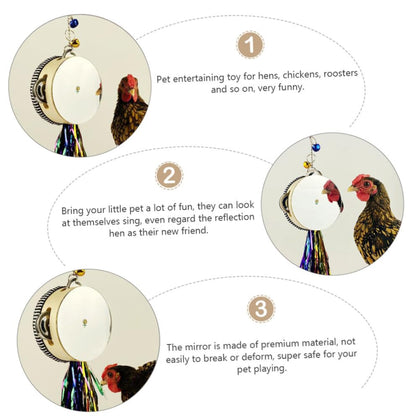 Happyyami Stainless Steel Double-Sided Mirror Drum Toy for Chickens Engaging Hen Rooster Activity to Promote Curiosity Exercise and Healthy Growth