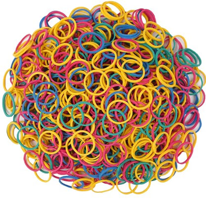 Foshine Rubber Bands Small Mini Elastic Band Yellow Blue Green Red 1300pcs Rubber Band 1.2inch Office Supplies Home Inside Diameter 0.63in (Multicolour)