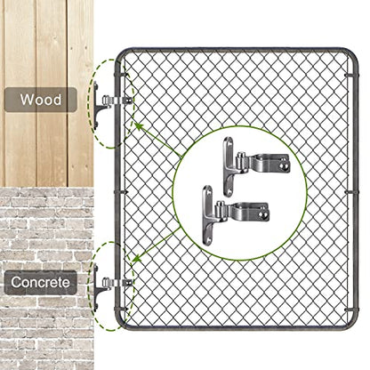 Insaga 2Pack Heavy Duty Wall Mount Gate Hinges, 304 Stainless Steel Chain Link Fence Gate Hinges for Farm, 2-3/8" Pipe Gate Hinge with 5/8" Pin, T-Post Gate Hinge Kit for Wooden & Metal Fence - size: 2-3/8''-2Pack