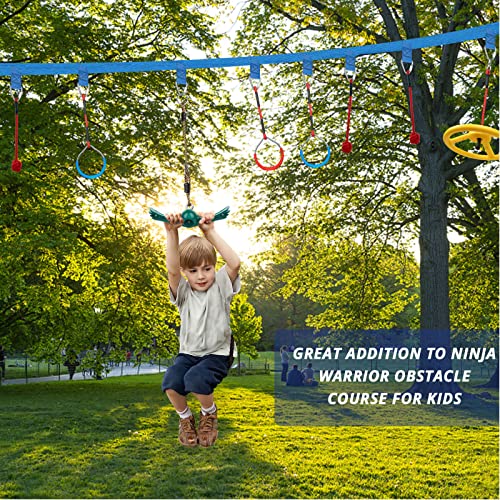 YAMIPROBI Swing Spins Set: 360° Handle Twist-Spin Flips Toy - Slackline Attachments Activate Play Powers - Accessories for Kids' Playground and Backyard Fun, Green - color: Green