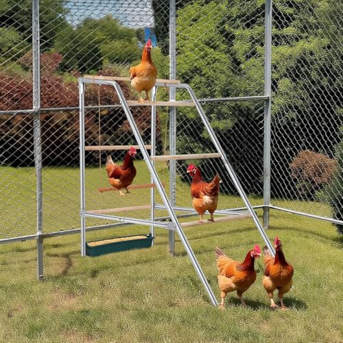 VINGLI Chicken Roosting Bars, Chicken Coop Roosting Perch, Roosting Ladder for Hens, Easy to Assemble for Backyard Poultry (19.3" L x 42" W x 39.4" H)