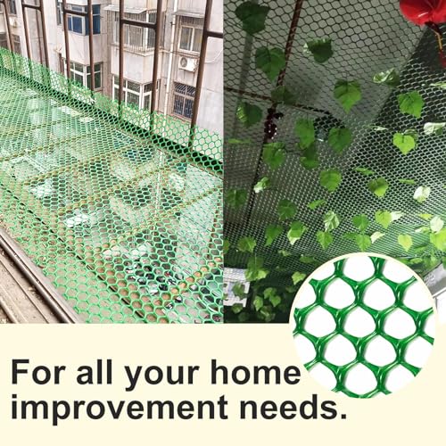 Plastic Wire Mesh Fence 16in x 20Ft Plastic Chicken Wire Mesh for Poultry, Dogs, Rabbit, Snake Barrier & Gardening Versatile Plastic Fencing (16in x 20Ft, Green) - color: Green, size: 16in x 20Ft