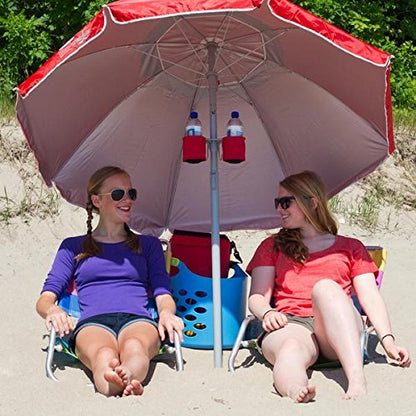 Wondershade Ultimate Portable Sun Shade Umbrella – Lightweight Adjustable Outdoor Patio & Beach Umbrella with Tripod Base (Red) - color: Red