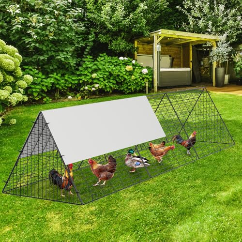 Chicken Tunnels for Yard, 118.1x28x24.2 inch, Portable Chicken Runs with Cover, Easy Installation, Portable Chicken Coop for Outdoor Backyard Farm Use