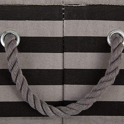 Bone Dry 5743 Pet Storage Collection Striped Paw Patch Bin, Medium Round, Black - color: Black, size: Medium Round