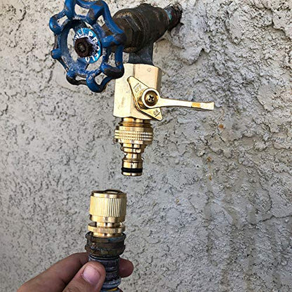 Garden Hose Quick Connector Water Hose Qucik Connect Garden Hose Connectors Brass Hose connectors Water Quick Connect Fittings 3/4" Inch GHT Solid Brass 6 Sets(6pcs Male Coupling 6pcs Female Nipple) - size: 6 Sets