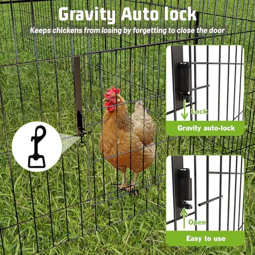 NUGRIART Metal Chicken Coop 83"×38" Chicken Run with Waterproof Cover Portable Poultry Cage Walk in Hen House Outdoor Backyard Farm Animal Enclosure Crate Pet Playpen Exercise Pen for Rabbit Duck - size: 83.0"L x 38.0"W x 34.0"H