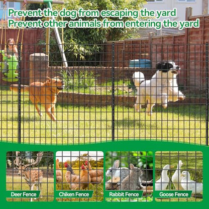 Welded Wire Fence, 100t(L) x 24inch(H) PVC Anti-Rust Coated Wire Mesh, 2 Inch x 3 Inch 16GA Garden Edging Border, Roll Metal Animal Barrier for Yard Vegetable Plant Protection Poultry Netting - size: 100t(L) x 24inch(H)