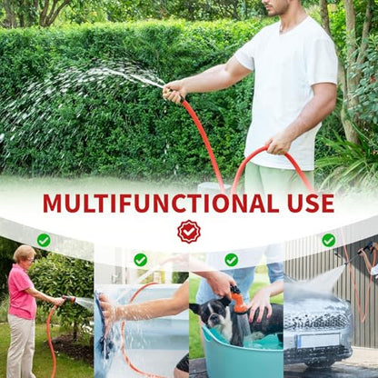 Garden Hose 150ft x 3/4” Hot Water Hose, Heavy Duty -50°F to 190°F,Burst 600Psi Flexible Upgraded Rubber Hoses,3/4” Solid Fittings for All-weather Outdoor Lawn & Garden - size: 150Ft, style: 3/4"