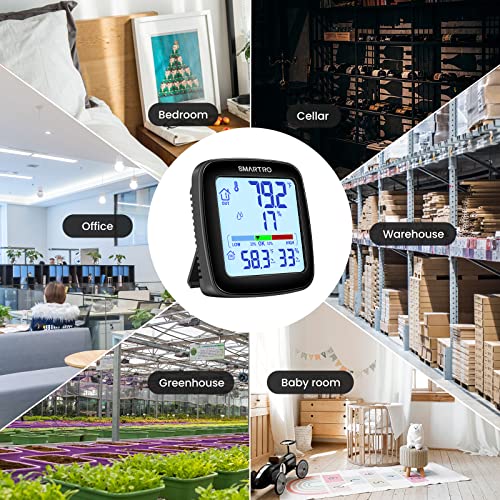 SMARTRO SC92 Professional Indoor Outdoor Thermometer Wireless Digital Hygrometer Room Humidity Gauge Temperature and Humidity Meter Pro Accuracy Calibration