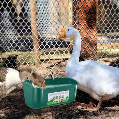 Chicken Feeder Waterer, 6 Pack Duck Feeder Supplies, Hanging Fence Feed Trough with Clips for Goat, Sheeple, Piglet, Gooses, Turkeys, Dog Livestock Poultry,Green - color: 6 pack Green