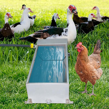 Animal Water Trough, Animal Drinking Water Bowl Dispenser,7.5L Livestock Drinking Bowl with Float Valve, for Pets, Cattle, Sheep, Goats, Hogs