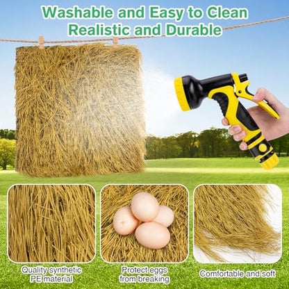 Hamiledyi 12"x12" Chicken Nesting Pads 6Pcs Washable Chicken Coop Bedding Laying Artificial Grass Rug Carpet Synthetic Turf Mat Garden Lawn Indoor/Outdoor Bedding for Chicken Hen Small Pets(Brown) - size: 6 Pcs Brown