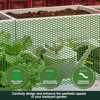 Plastic Wire Mesh Fence 16IN x 20FT, Green Plastic Net, Suitable for Poultry, Dogs, Rabbits, Snakes, Garden Barrier, Balcony Pet Fence, Chicken Fence - color: Green, size: 16IN x 20FT