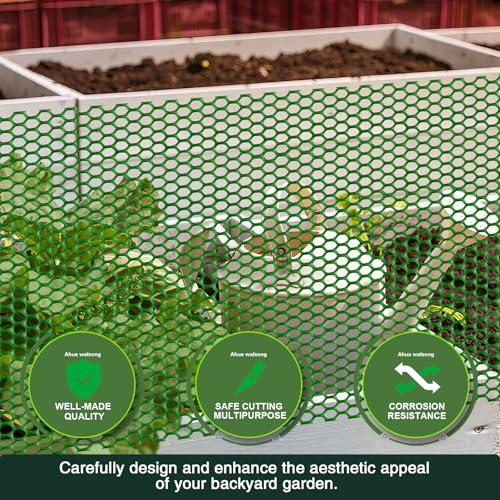 Plastic Wire Mesh Fence 16IN x 33FT, Green Plastic Net, Suitable for Poultry, Dogs, Rabbits, Snakes, Garden Barrier, Balcony Pet Fence, Chicken Fence - color: Green, size: 16IN x 33FT