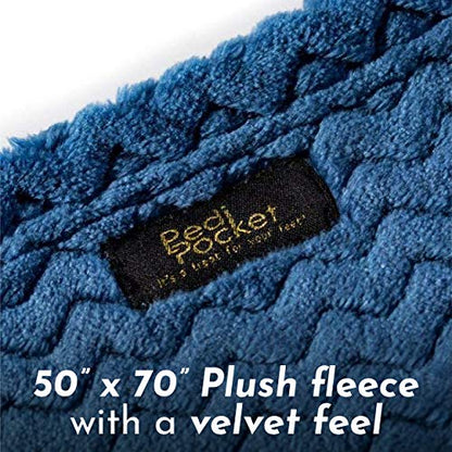 PediPocket Patented Foot Pocket Blanket – 50”x70” with 20”Deep Foot Pocket,Plush Velvety Fleece Blanket, Everyday Luxurious Comfort,Machine Washable,Gift Idea – Light Marvelous Midnight (non-electric) - color: Light Marvelous Midnight
