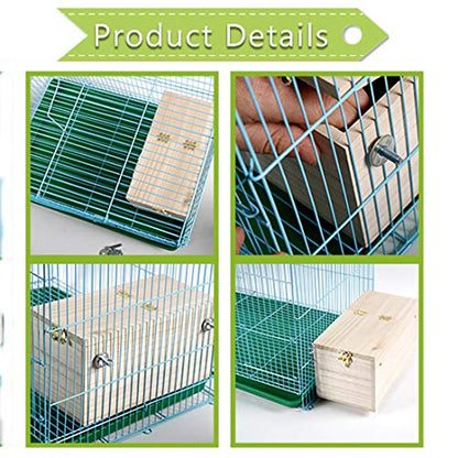 PINVNBY Parakeet Nesting Box Bird House Wood Breeding Box Parrots Mating Box for Lovebirds,Cockatoo,Budgie, Finch,Canary and Medium-Sized Birds(L) - size: Large