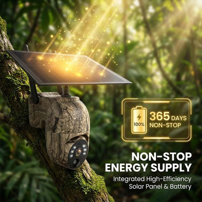 4G LTE Cellular Trail Camera with Built-in SIM Card, Solar Powered Game Camera, 4MP Ultra HD 360° Live Streaming, Motion Activated Trail Cam with IR & White LED Night Vision, IP66 Waterproof (1pc) - color: 1pc