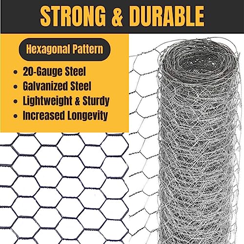 Acorn International PN118150 1"X18"X150' Poultry Netting, 1.5' Wide X 150' Long, Silver - size: 1.5' Wide X 150' Long, style: 1" Hexagon Pattern