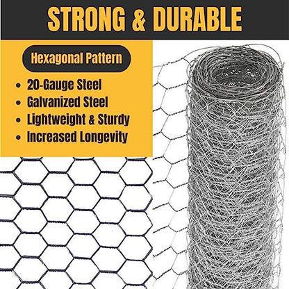 Acorn International PN13625 1"X36"X25' Poultry Netting, 3' Wide X 25' Long, Silver - size: 3' Wide X 25' Long, style: 1" Hexagon Pattern