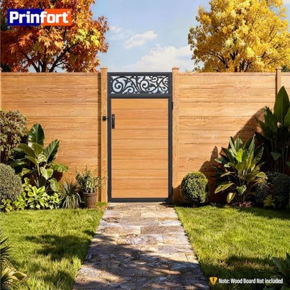 3x6FT (34.8" W X 70.8" H) 201 Stainless Steel Anti Sag Wooden Fence Gate Kit Heavy Duty Garden Gate Frame Hardware Kit Reinforcement (Left/Right Free-Installation) - size: W3xH6 FT-European