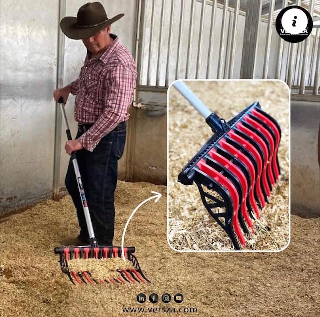 Wave Fork Farm & Ranch| Manure Fork Replacement Head| Durable TINES That Don't Break ! (Color HOT Pink Black)
