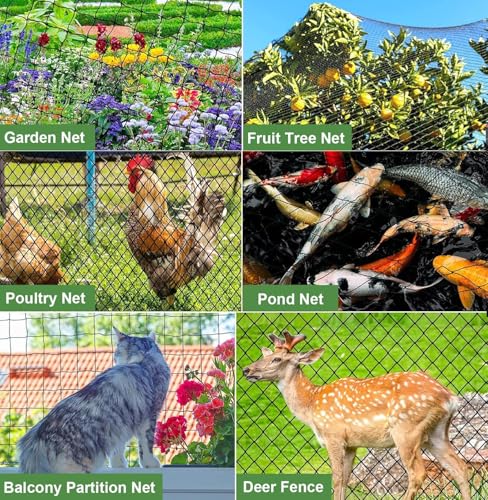 Bird Netting for Chicken Coop 16 X 50 Ft 2" Square Mesh Heavy Duty Chicken Run Netting Roof Cover Against Hawks, Eagles, Owls, UV Resistant, for Garden, Fruit Tree, Plant, Vegetable Protection - size: 2 inch mesh - 16 x 50 ft