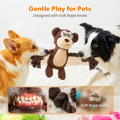 Plush Dog Chew Toys,2026 New Squeaky Dog Toy for Aggressive Chewers, Indestructible Dog Toy for Small Medium Large Dogs to Keep Them Busy Puppy Teething Toy (Monkey) - color: Monkey