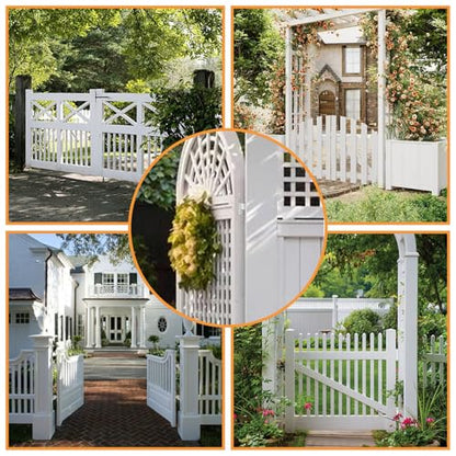 4 Set Heavy Duty Gate Hinges, Wall Mount Gate Hinges 5/8'' Pin Fence Post Hinge Set for Wooden or Concrete Fence Gate (Silver, Screws Included) - color: Silver-4 Pairs