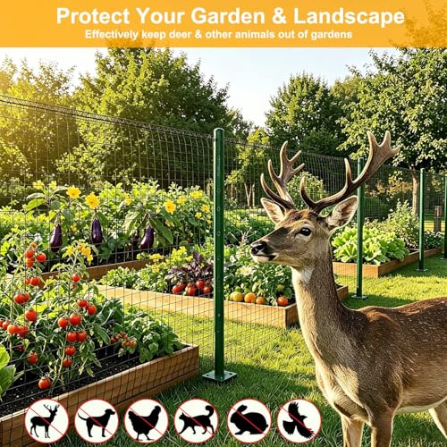 Deer Fence Netting, Plastic Mesh Fence 7x50ft - 55gsm Heavy Duty Black Plastic Deer Fencing Temporary Garden Fence Netting for Yard Protection from Deer Dog Chicken Critter Barrier - Reinforced Edge - size: 7 x 50 Feet