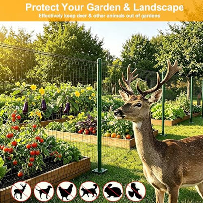 Deer Fence Netting, Plastic Mesh Fence 7x50ft - 55gsm Heavy Duty Black Plastic Deer Fencing Temporary Garden Fence Netting for Yard Protection from Deer Dog Chicken Critter Barrier - Reinforced Edge - size: 7 x 50 Feet