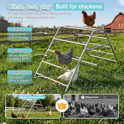 Large Chicken Perch for Coop, Roosting Bar for Hen Stand,Funny Chicken Toy for Chicken Coop Accessories