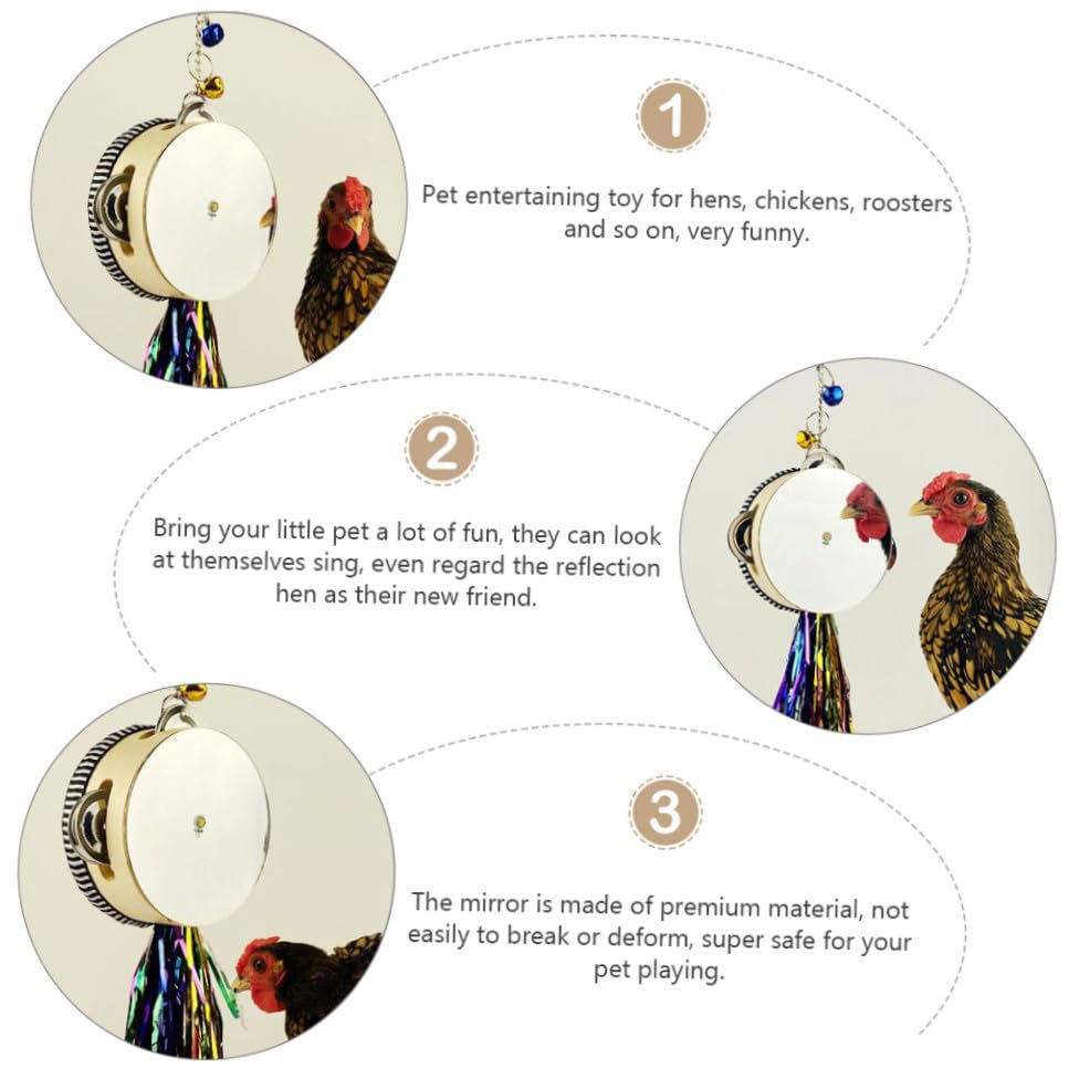 GANAZONO Chicken Mirror Drum Toy Stainless Steel Pet Toy Fun for Boys and Girls Hen